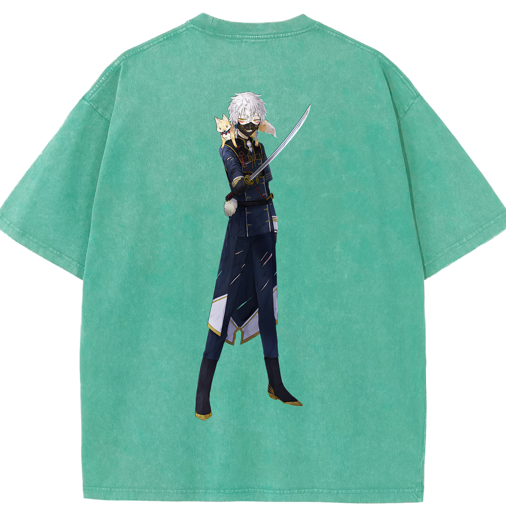（画像用） 刀剣乱舞 Touken Ranbu 綿100% ヴィンテージ風 半袖Tシャツ（背面プリント）